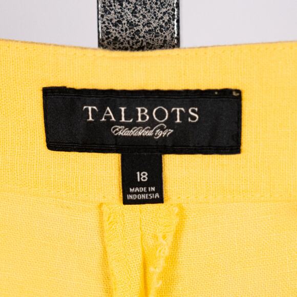 Talbots Embroidered Linen Blend Crop Pants Womens Size 18 Beach Coastal Colorful - Picture 5 of 5